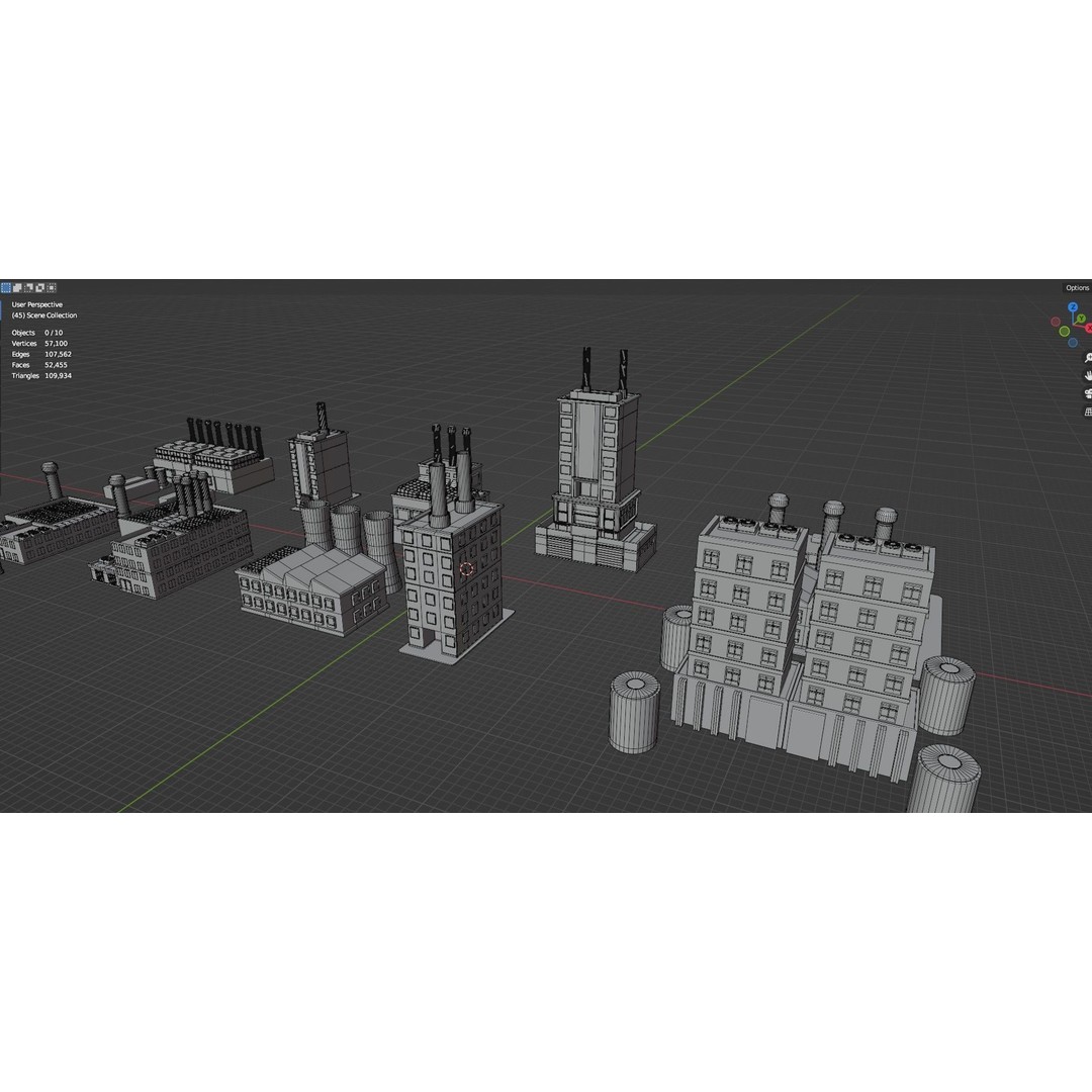 Industrial Buildings 3D Model – Low Poly Game-Ready Asset Pack, FBX - View 16