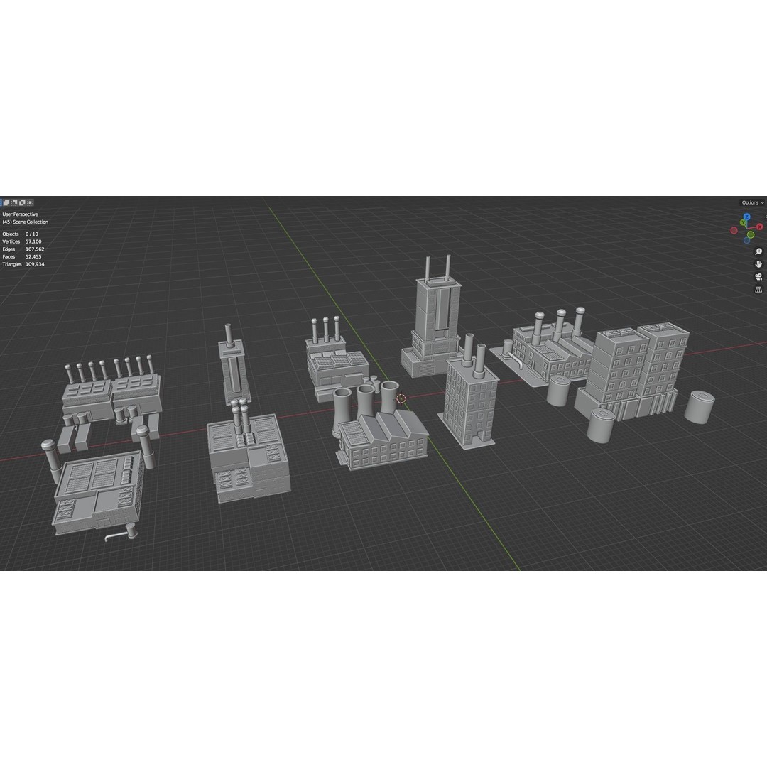 Industrial Buildings 3D Model – Low Poly Game-Ready Asset Pack, FBX - View 17