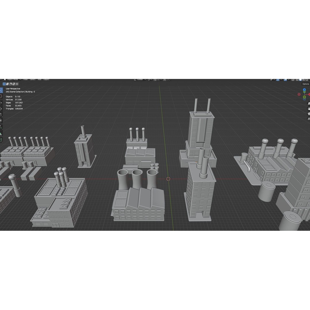 Industrial Buildings 3D Model – Low Poly Game-Ready Asset Pack, FBX - View 20