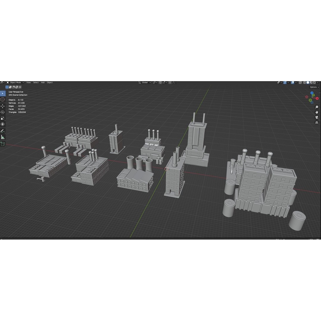 Industrial Buildings 3D Model – Low Poly Game-Ready Asset Pack, FBX - View 22