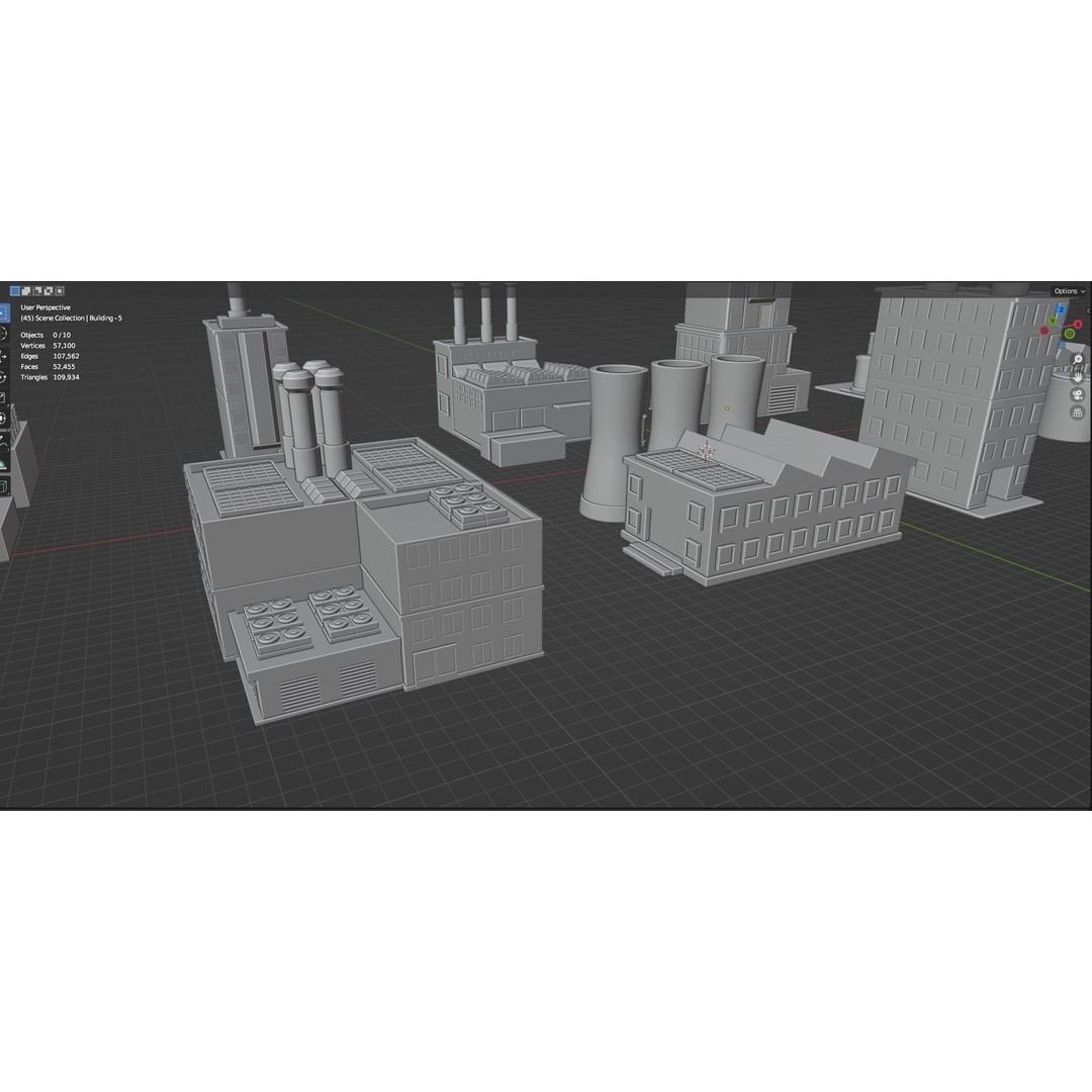 Industrial Buildings 3D Model – Low Poly Game-Ready Asset Pack, FBX - View 24