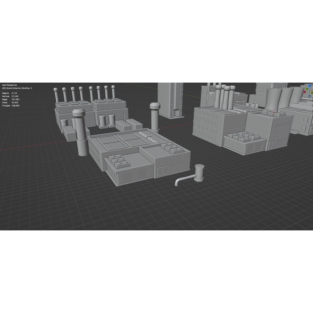 Industrial Buildings 3D Model – Low Poly Game-Ready Asset Pack, FBX - View 25