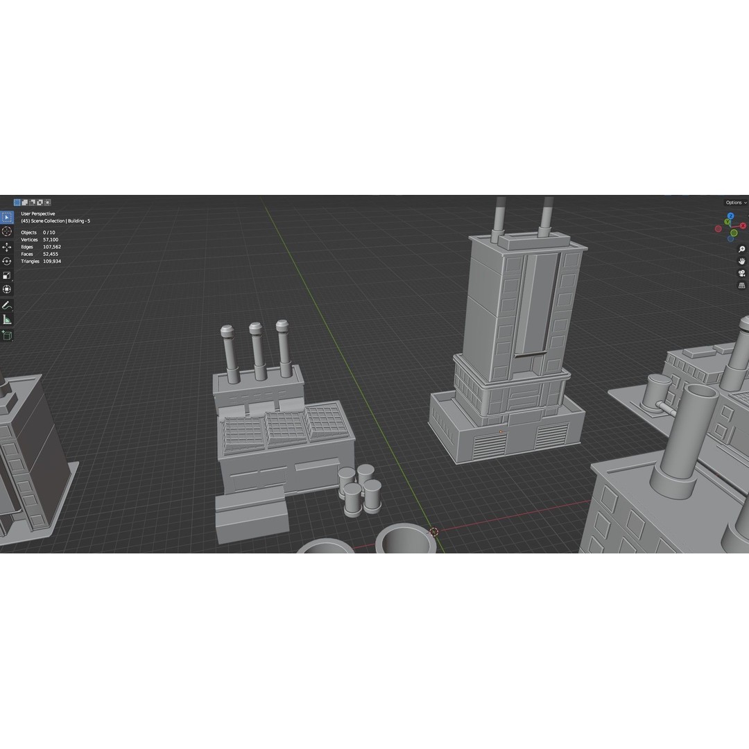 Industrial Buildings 3D Model – Low Poly Game-Ready Asset Pack, FBX - View 26