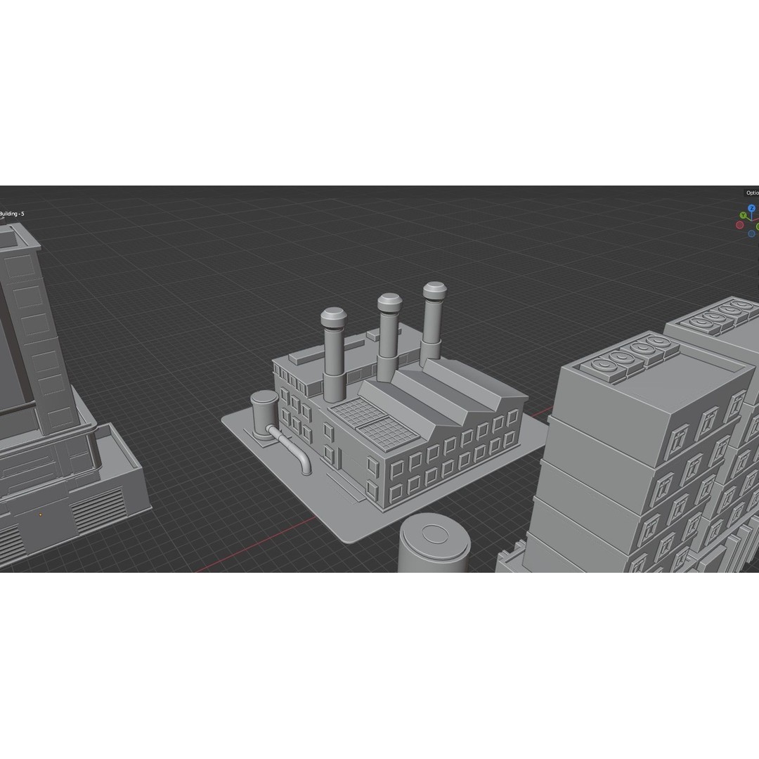 Industrial Buildings 3D Model – Low Poly Game-Ready Asset Pack, FBX - View 27