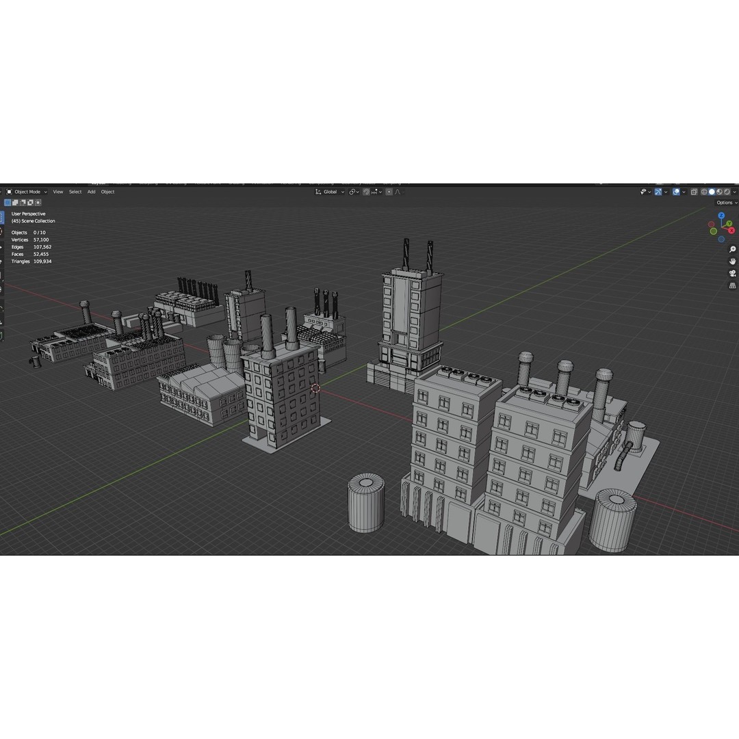 Industrial Buildings 3D Model – Low Poly Game-Ready Asset Pack, FBX - View 7