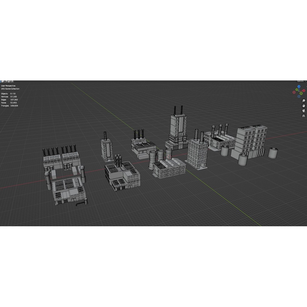 Industrial Buildings 3D Model – Low Poly Game-Ready Asset Pack, FBX - View 8