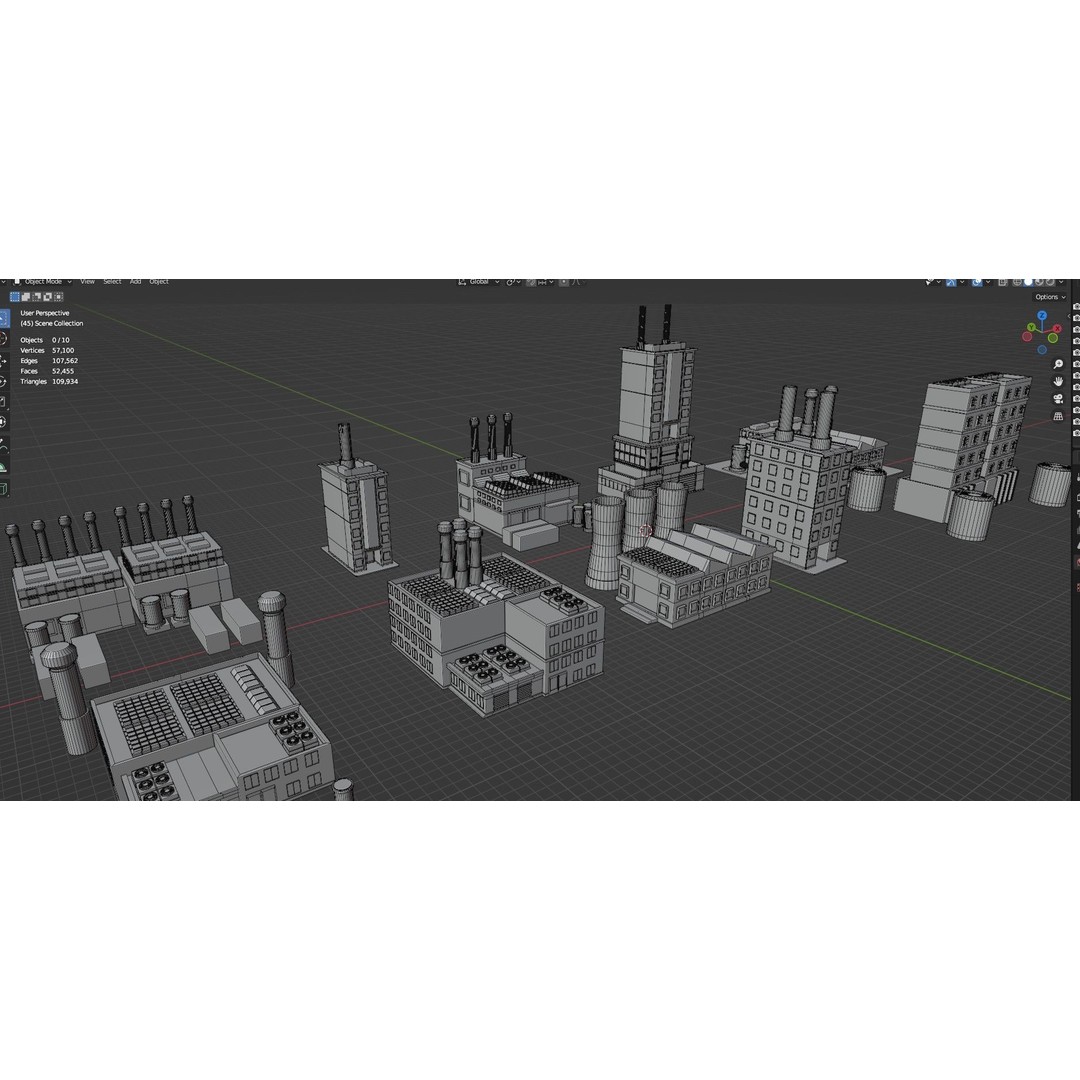 Industrial Buildings 3D Model – Low Poly Game-Ready Asset Pack, FBX - View 9