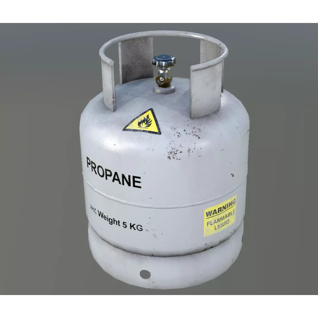 5 KG Propane Gas Cylinder 3D Model – Low Poly PBR Game Asset, FBX - View 5