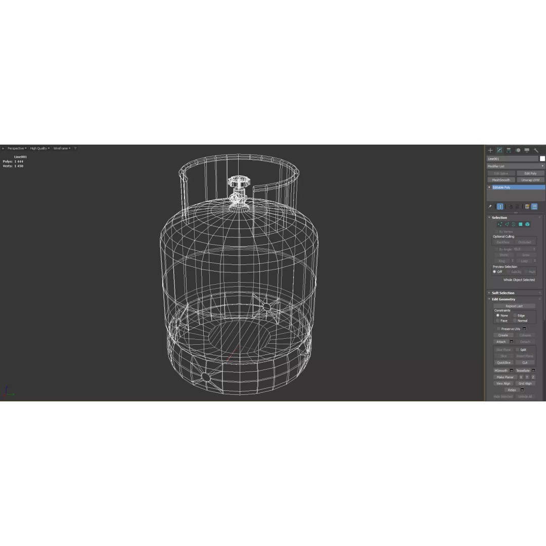 5 KG Propane Gas Cylinder 3D Model – Low Poly PBR Game Asset, FBX - View 7