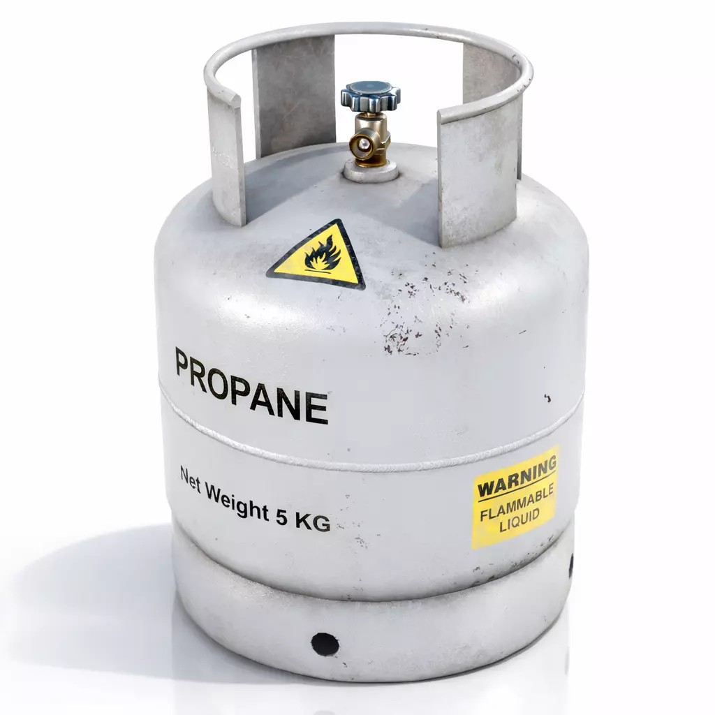 5 KG Propane Gas Cylinder 3D Model – Low Poly PBR Game Asset, FBX - View 9