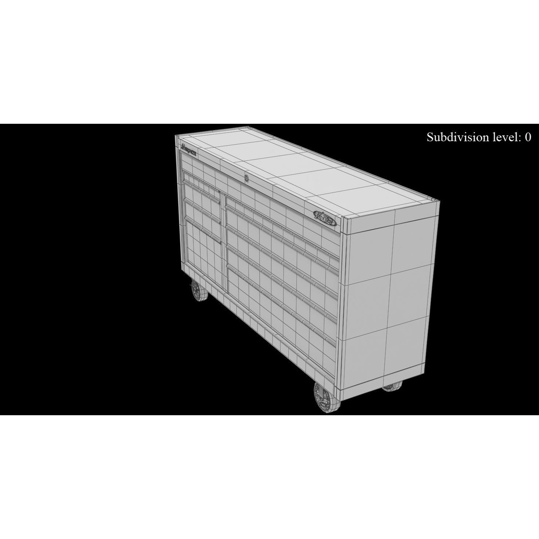 Tool Storage Chest 3D Model – Low Poly PBR Asset, FBX, OBJ - View 13