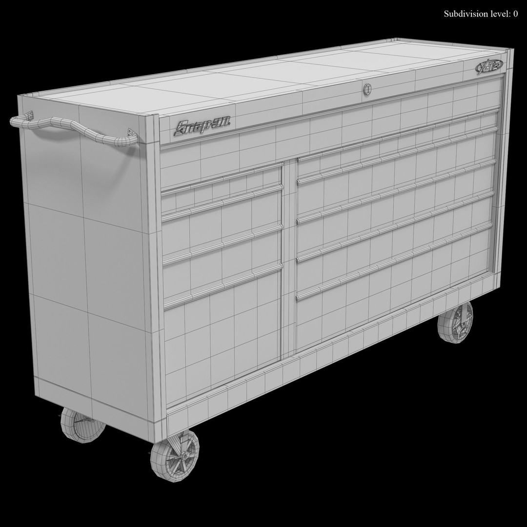 Tool Storage Chest 3D Model – Low Poly PBR Asset, FBX, OBJ - View 27