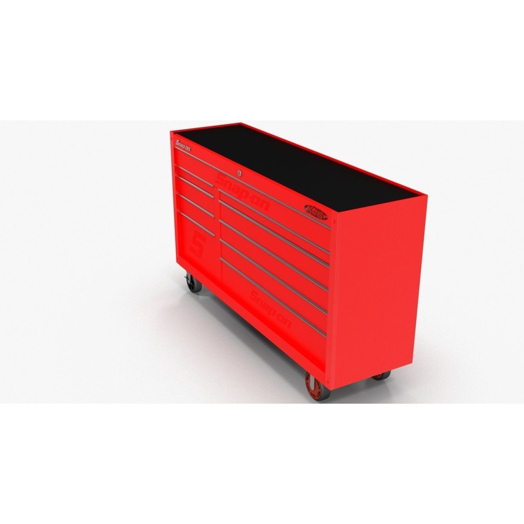 Tool Storage Chest 3D Model – Low Poly PBR Asset, FBX, OBJ - View 3