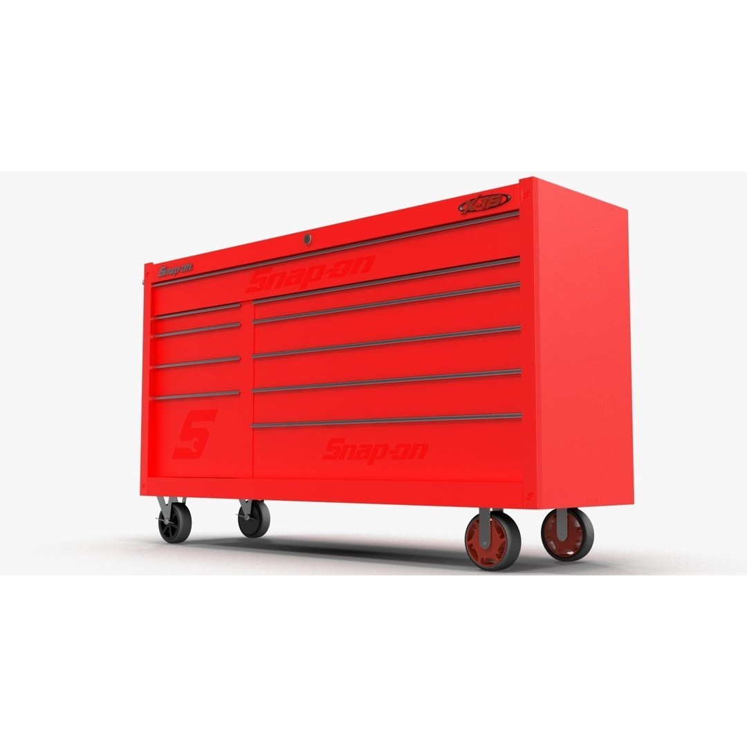 Tool Storage Chest 3D Model – Low Poly PBR Asset, FBX, OBJ - View 4