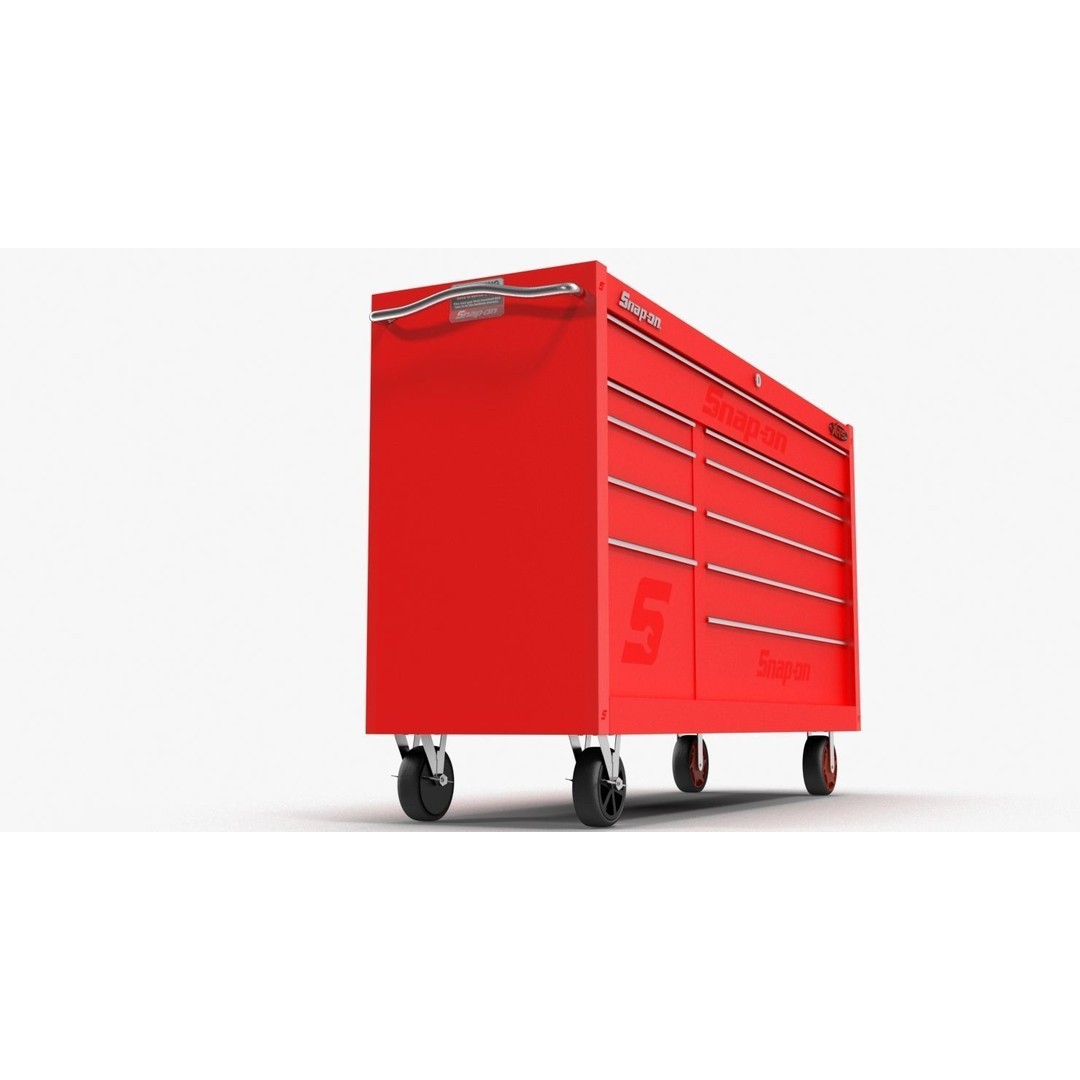 Tool Storage Chest 3D Model – Low Poly PBR Asset, FBX, OBJ - View 7