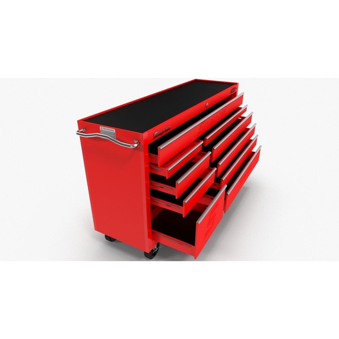 Tool Storage Chest 3D Model – Low Poly PBR Asset, FBX, OBJ - View 9