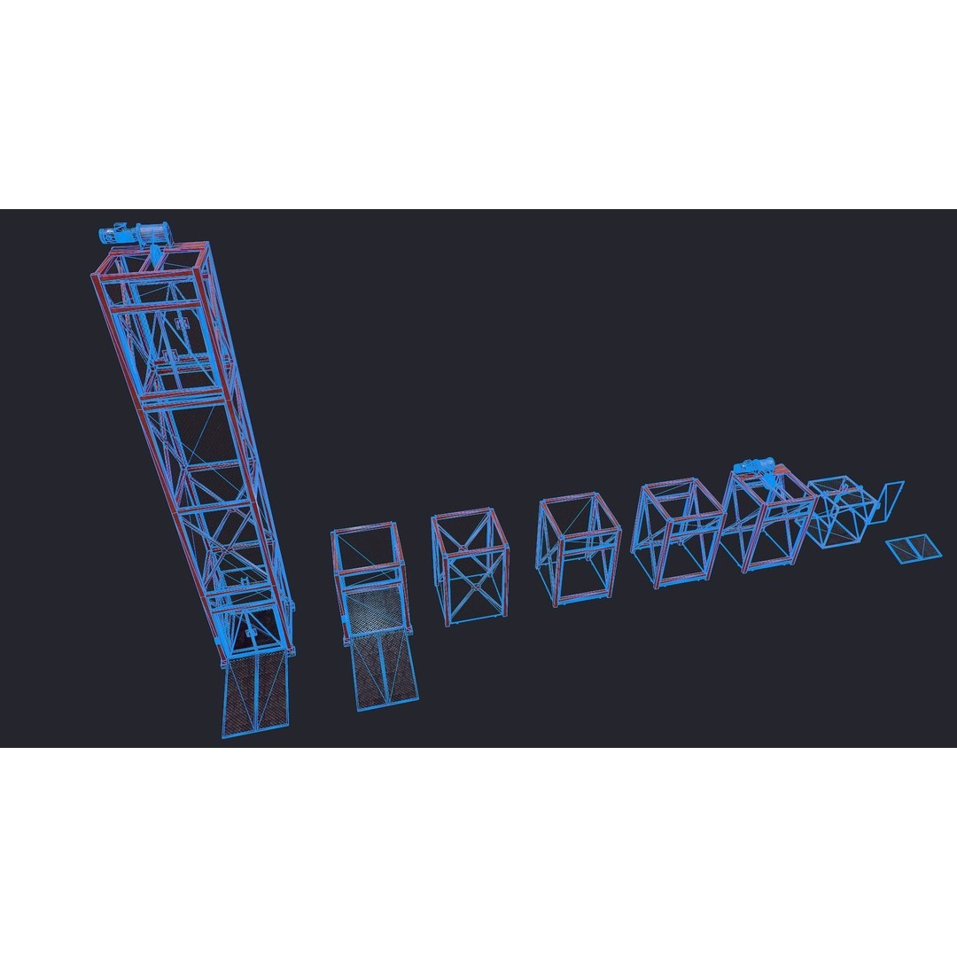Construction Lift 3D Model – Low Poly Game Asset, FBX, PBR Textures