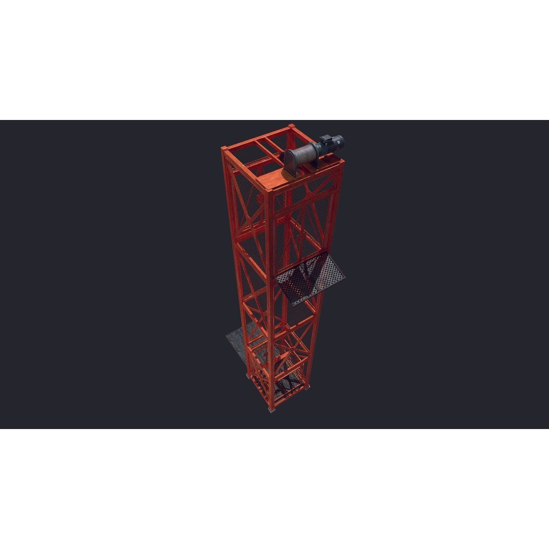 Construction Lift 3D Model – Low Poly Game Asset, FBX, PBR Textures - View 5