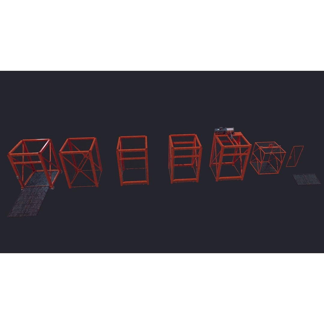 Construction Lift 3D Model – Low Poly Game Asset, FBX, PBR Textures - View 6