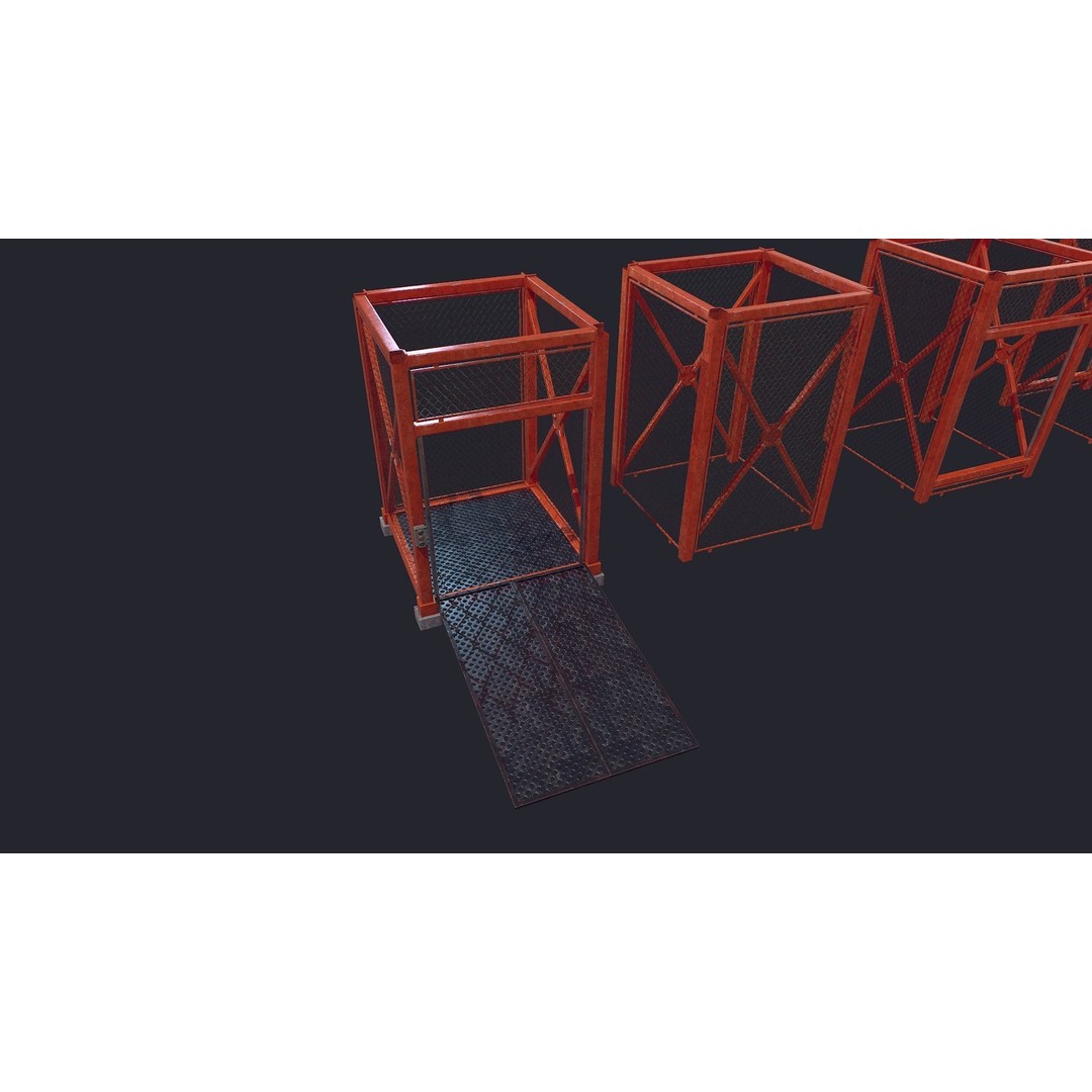 Construction Lift 3D Model – Low Poly Game Asset, FBX, PBR Textures - View 7