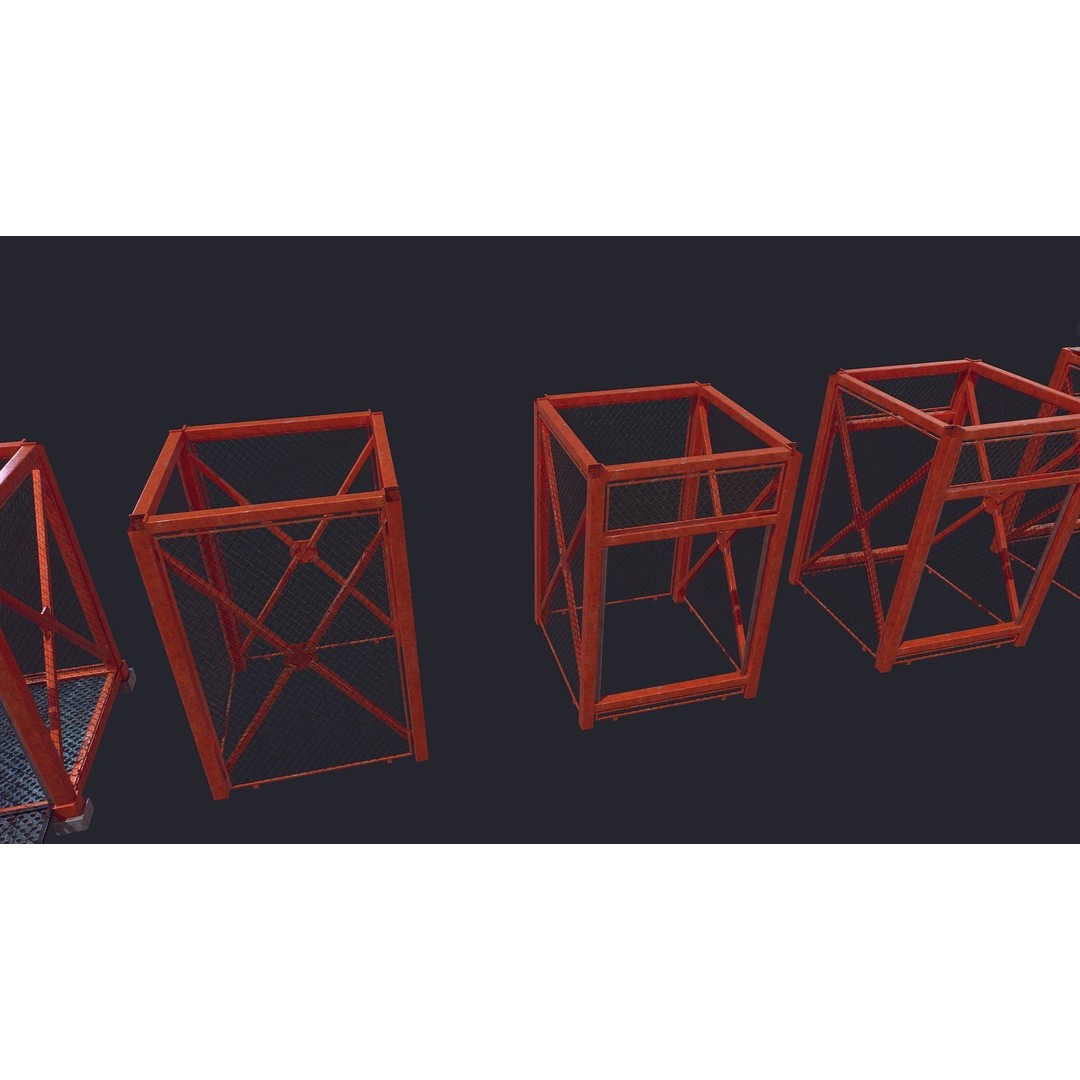 Construction Lift 3D Model – Low Poly Game Asset, FBX, PBR Textures - View 8