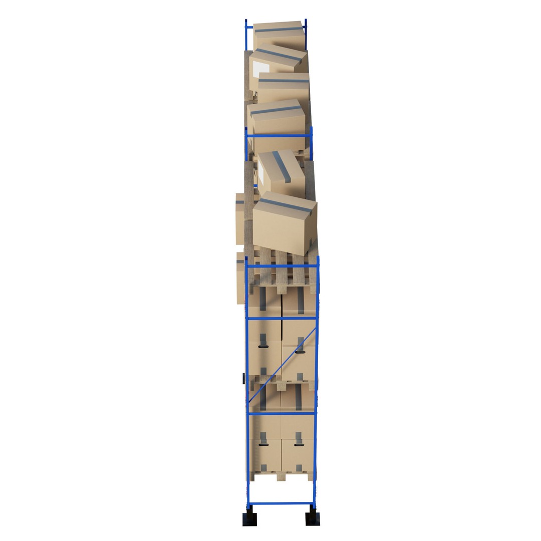 Metal Shelf Pallet Rack 3D Model – PBR Textures, Game Ready Formats - View 10