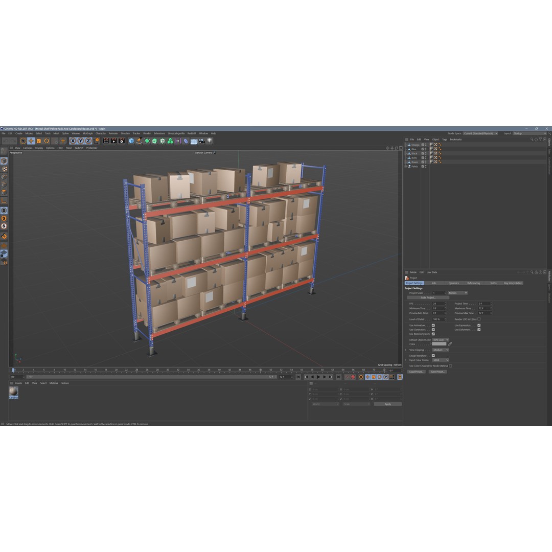 Metal Shelf Pallet Rack 3D Model – PBR Textures, Game Ready Formats - View 13