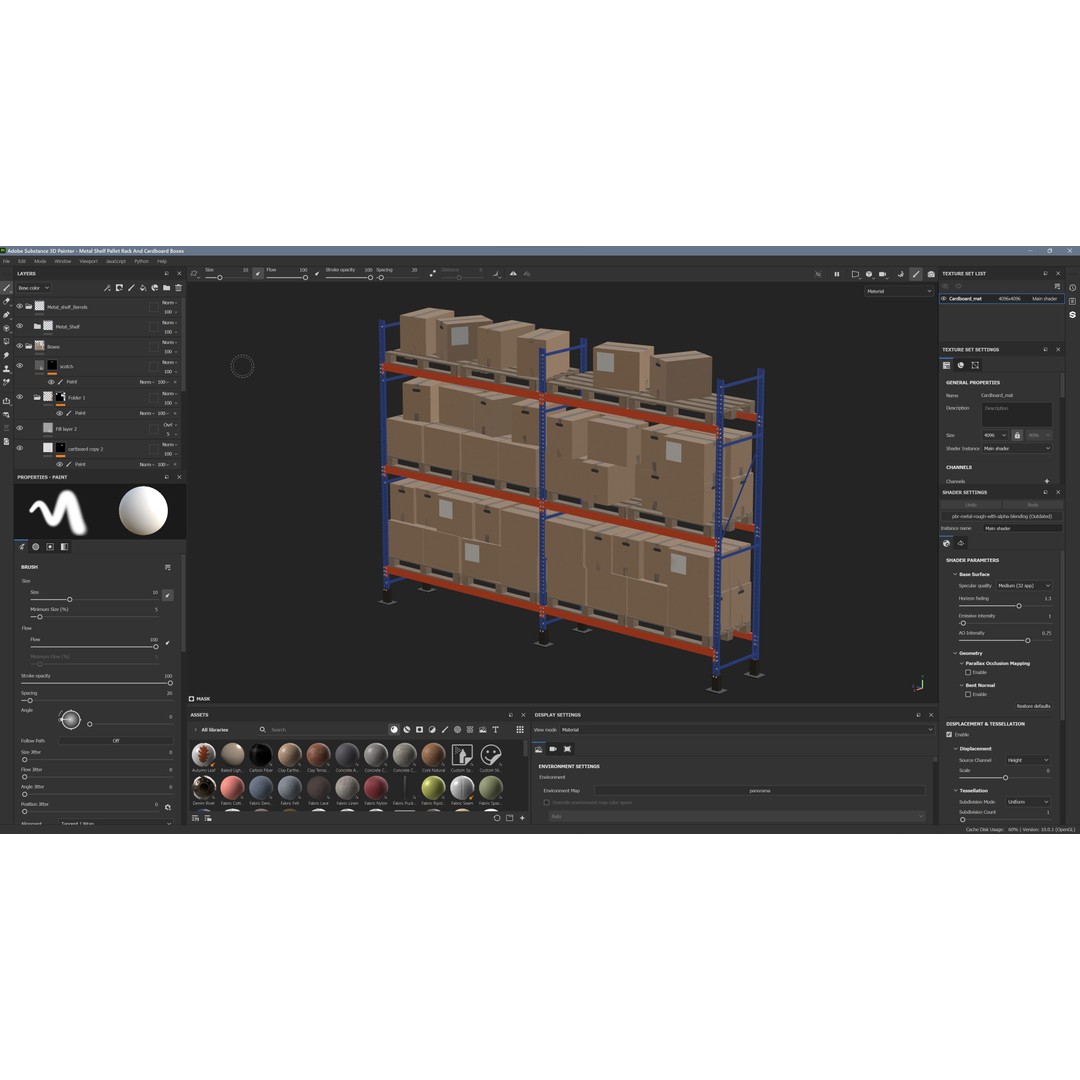 Metal Shelf Pallet Rack 3D Model – PBR Textures, Game Ready Formats - View 15