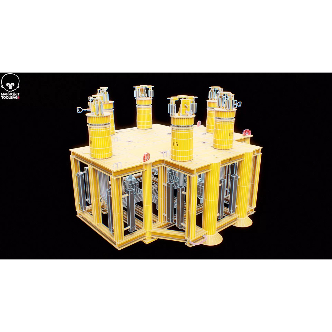 Subsea Manifold Structure 3D Model – Low Poly PBR Asset, FBX