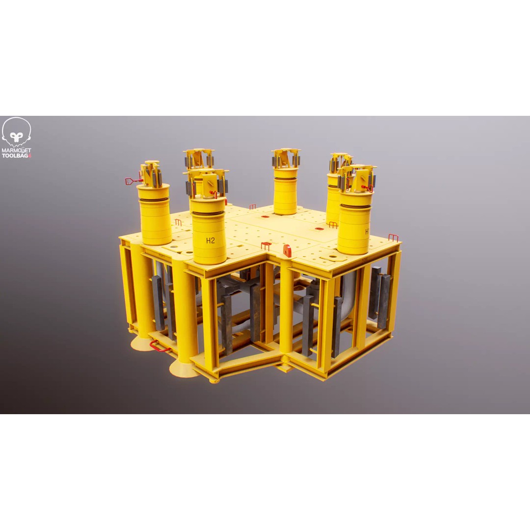 Subsea Manifold Structure 3D Model – Low Poly PBR Asset, FBX - View 10