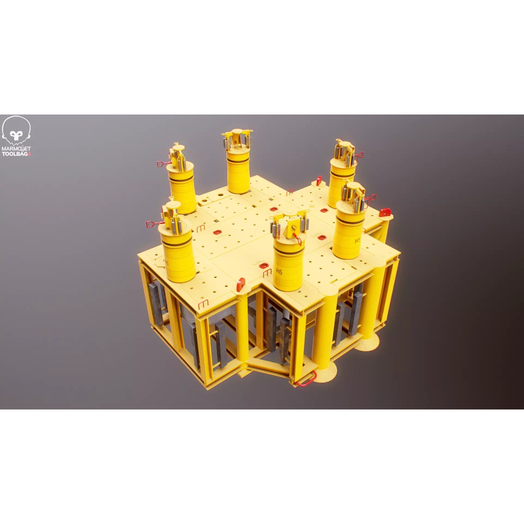 Subsea Manifold Structure 3D Model – Low Poly PBR Asset, FBX - View 11