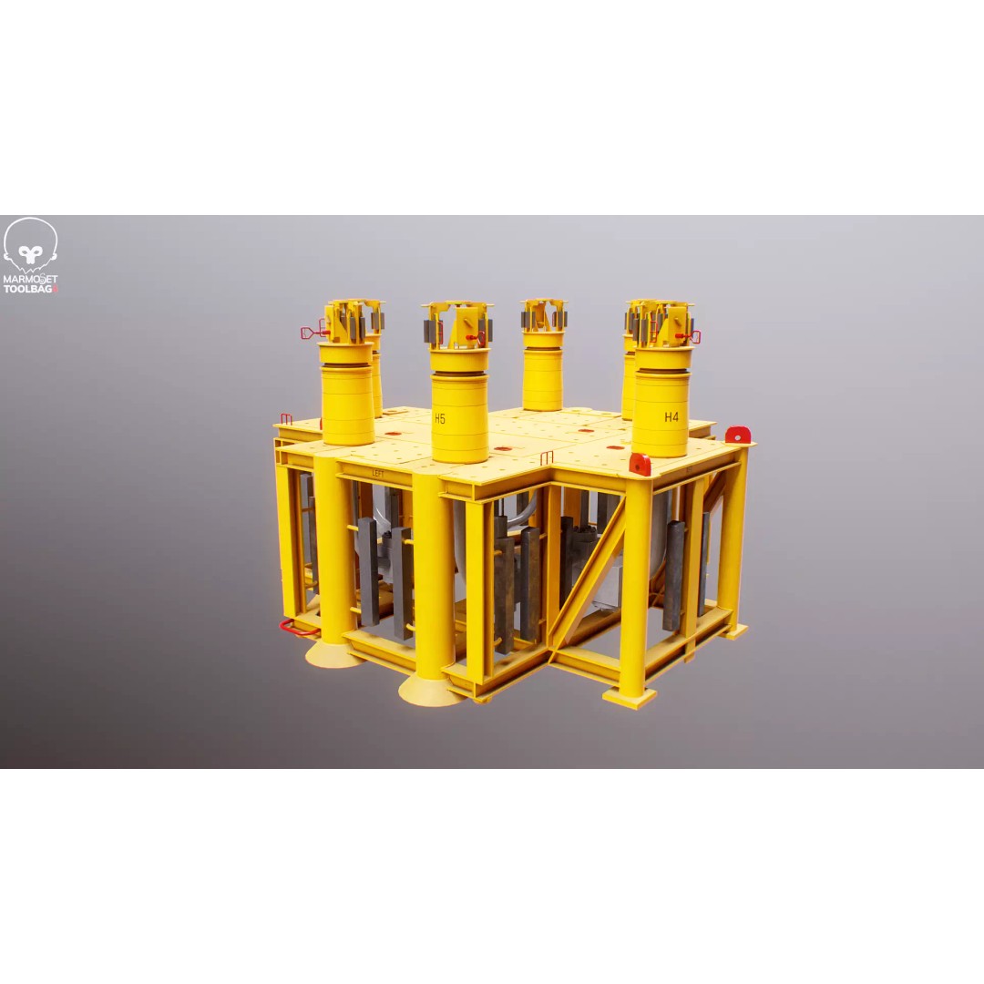 Subsea Manifold Structure 3D Model – Low Poly PBR Asset, FBX - View 12
