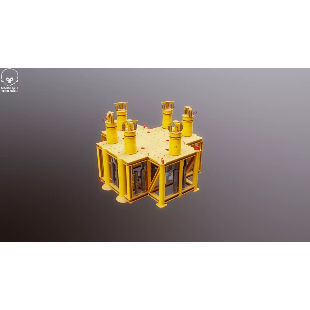 Subsea Manifold Structure 3D Model – Low Poly PBR Asset, FBX - View 22
