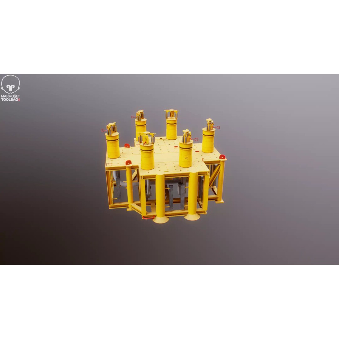 Subsea Manifold Structure 3D Model – Low Poly PBR Asset, FBX - View 24