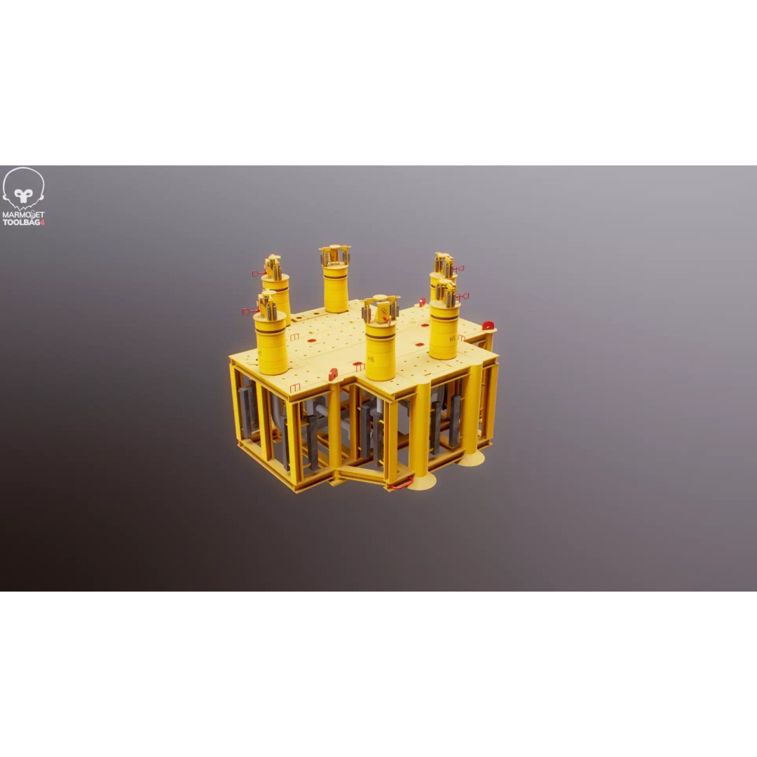 Subsea Manifold Structure 3D Model – Low Poly PBR Asset, FBX - View 25