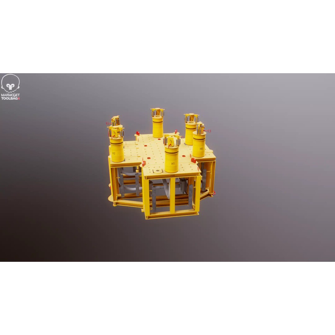 Subsea Manifold Structure 3D Model – Low Poly PBR Asset, FBX - View 27