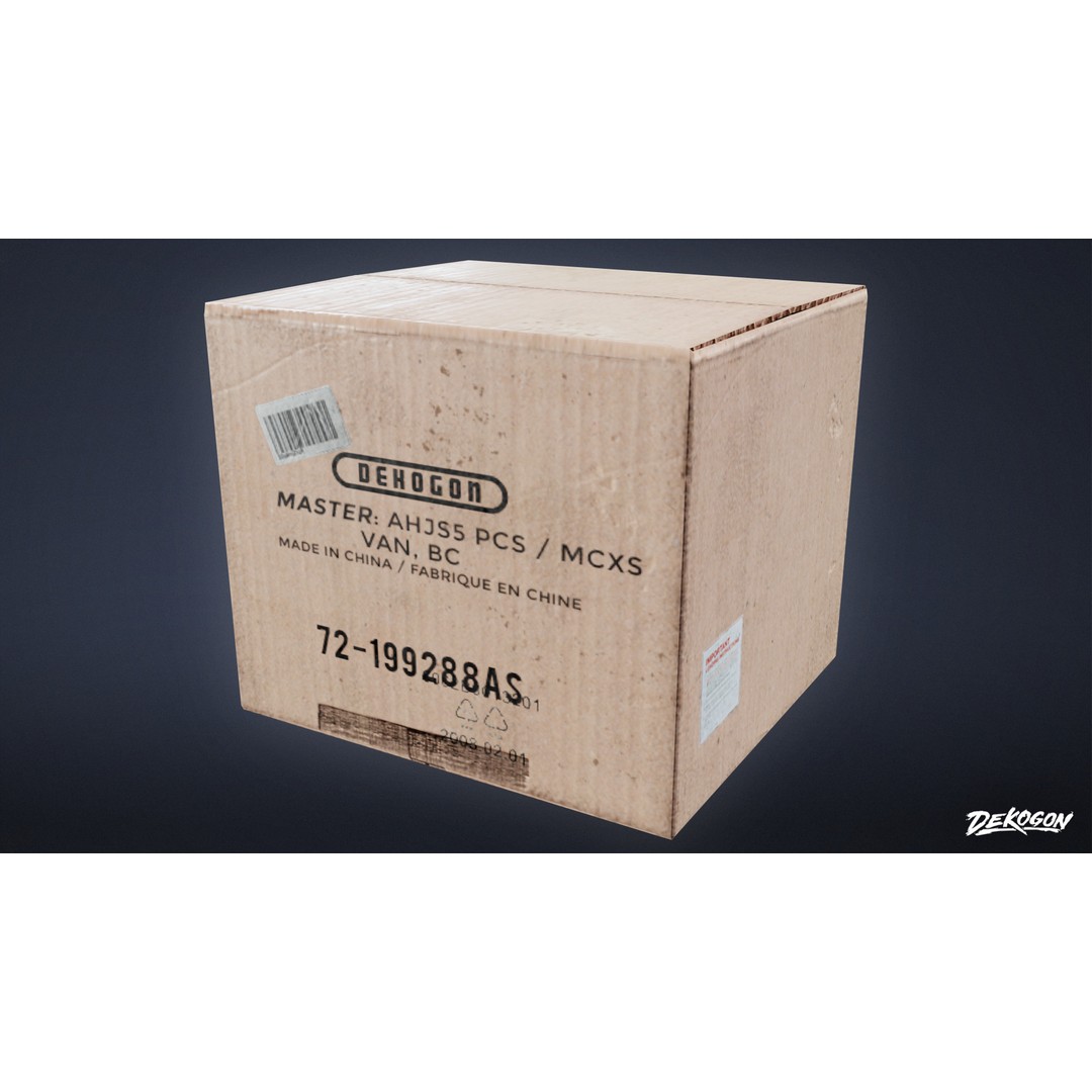 Cardboard Boxes 3D Model – Low Poly Game Asset, FBX - View 7