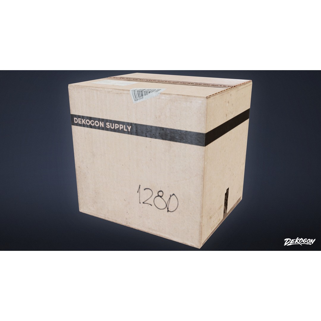 Cardboard Boxes 3D Model – Low Poly Game Asset, FBX - View 8