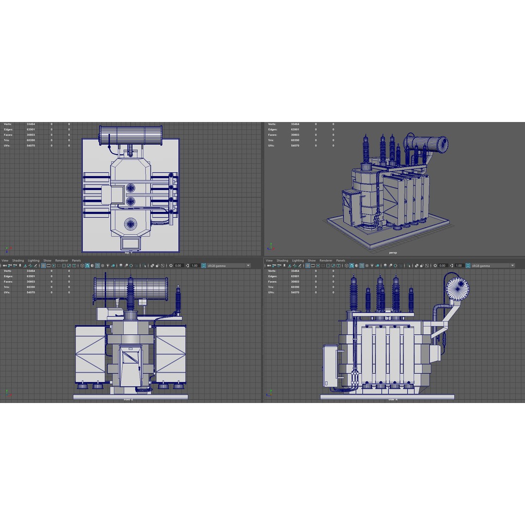 Power Transformer 3D Model – Low Poly PBR Game Asset, FBX, OBJ - View 13