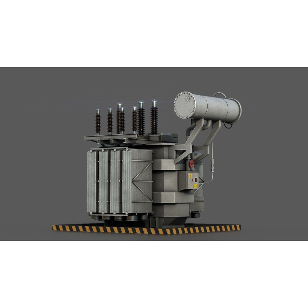Power Transformer 3D Model – Low Poly PBR Game Asset, FBX, OBJ - View 17