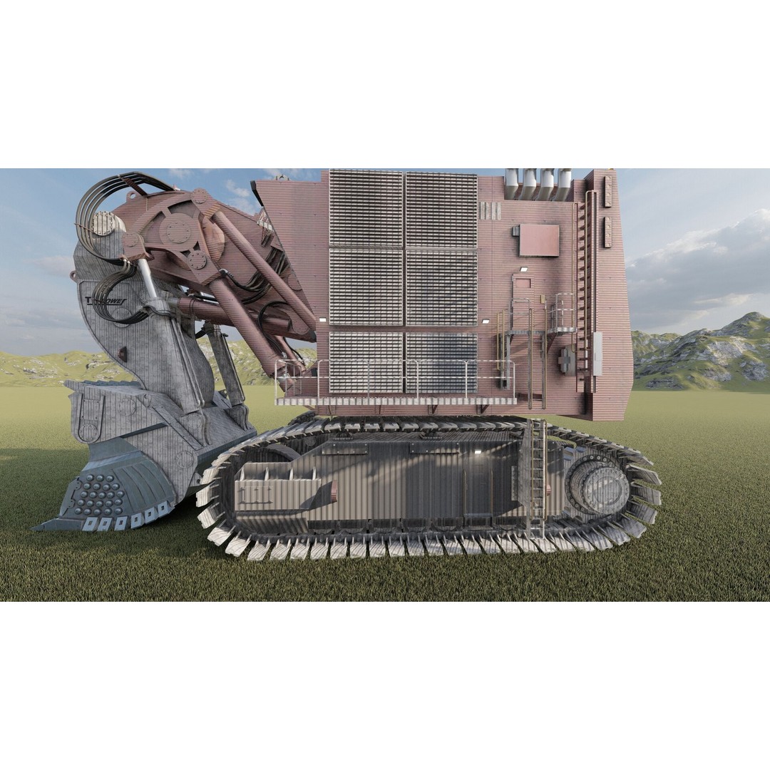 Backhoe RH Mining 3D Model – Detailed Industrial Excavator, FBX, OBJ - View 11