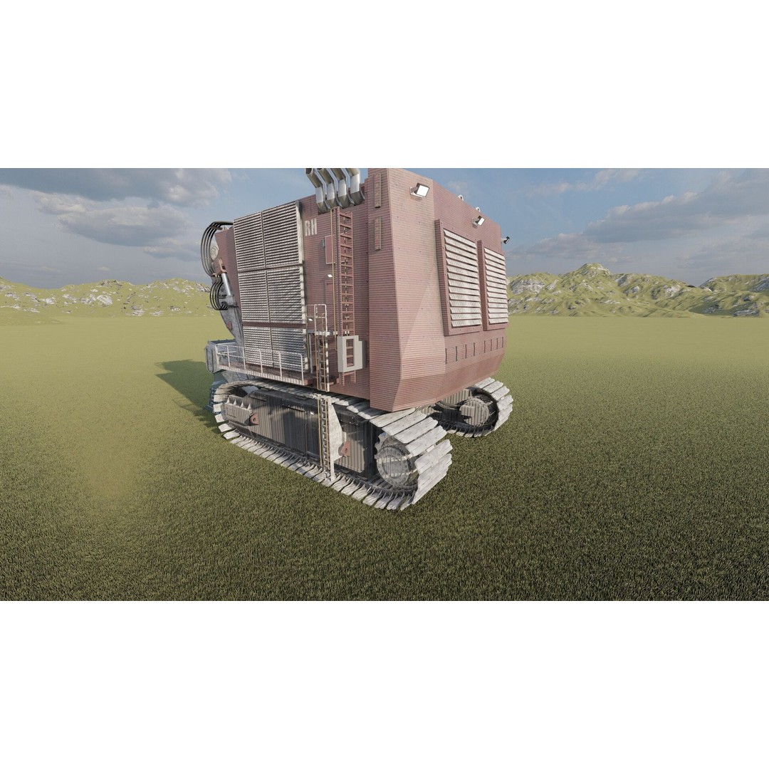 Backhoe RH Mining 3D Model – Detailed Industrial Excavator, FBX, OBJ - View 12