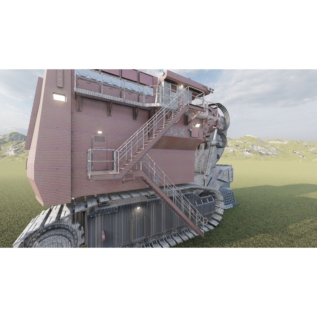 Backhoe RH Mining 3D Model – Detailed Industrial Excavator, FBX, OBJ - View 14
