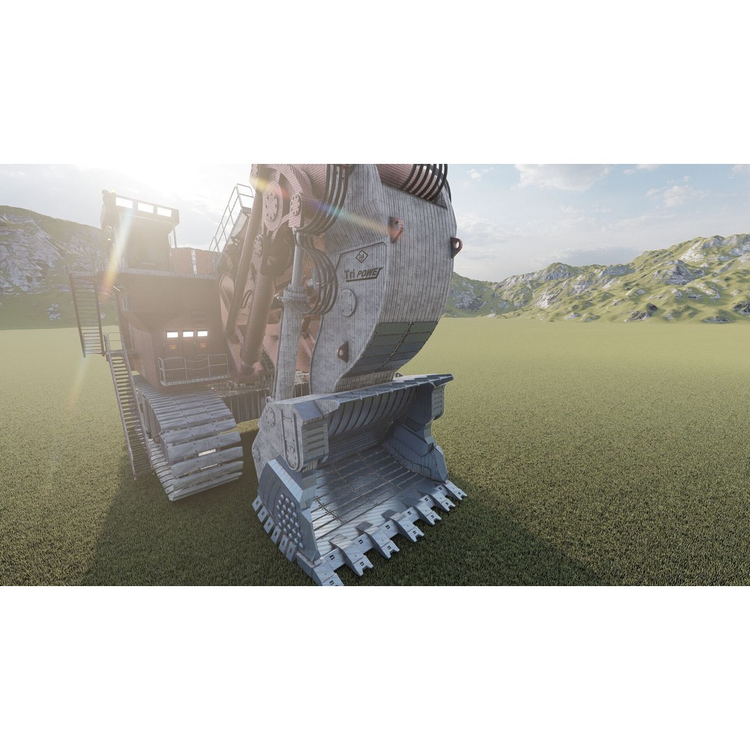 Backhoe RH Mining 3D Model – Detailed Industrial Excavator, FBX, OBJ - View 16