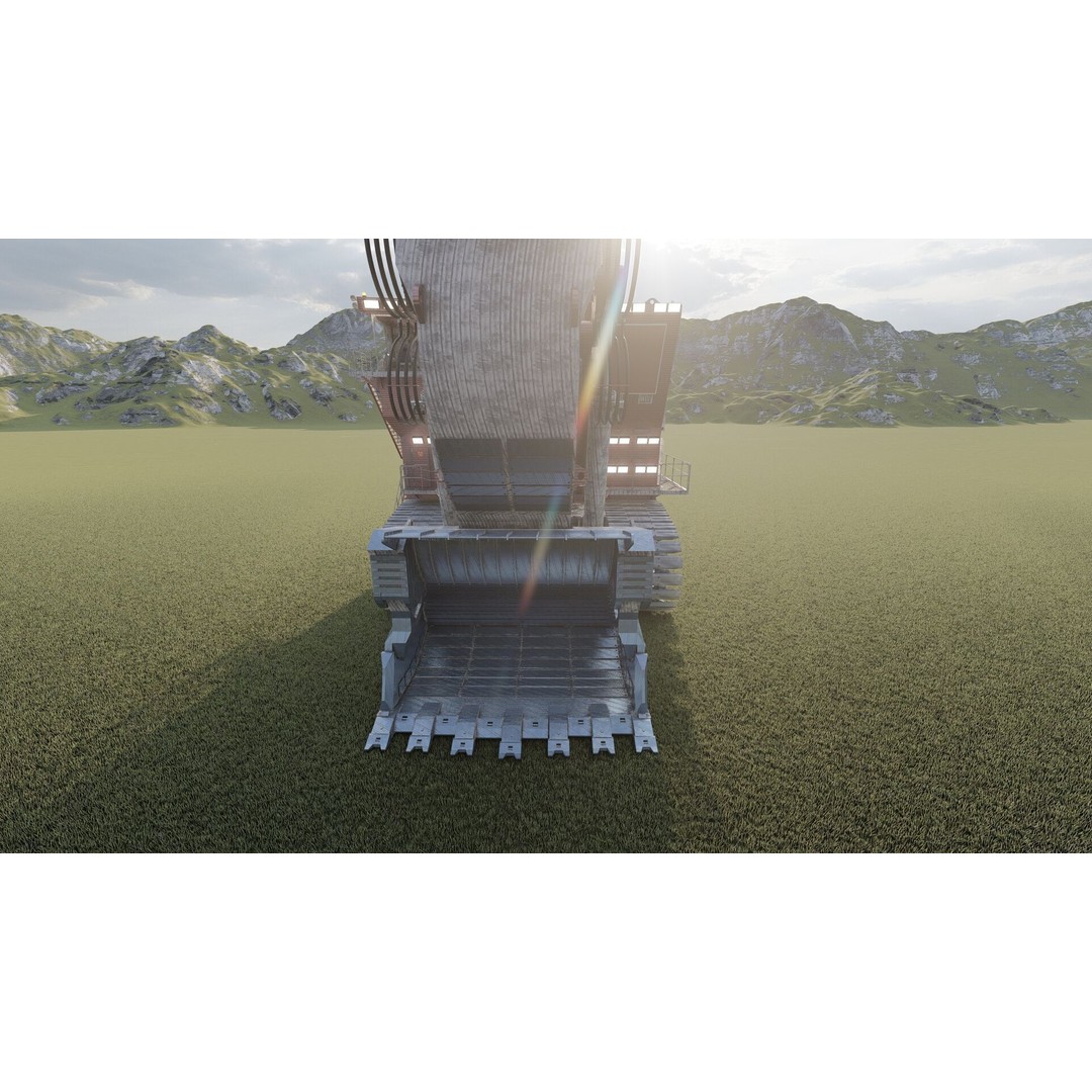 Backhoe RH Mining 3D Model – Detailed Industrial Excavator, FBX, OBJ - View 17