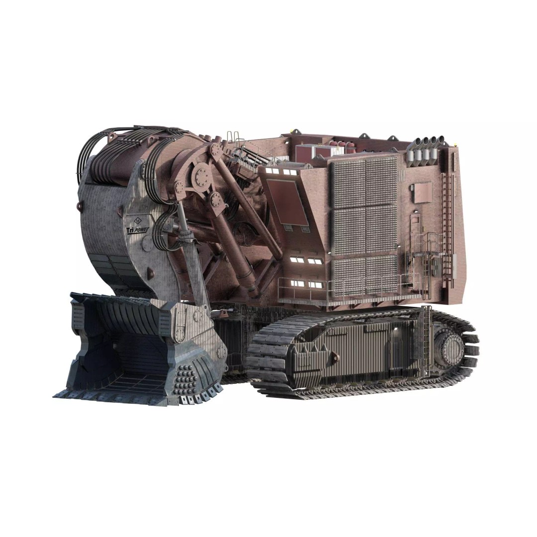 Backhoe RH Mining 3D Model – Detailed Industrial Excavator, FBX, OBJ - View 2