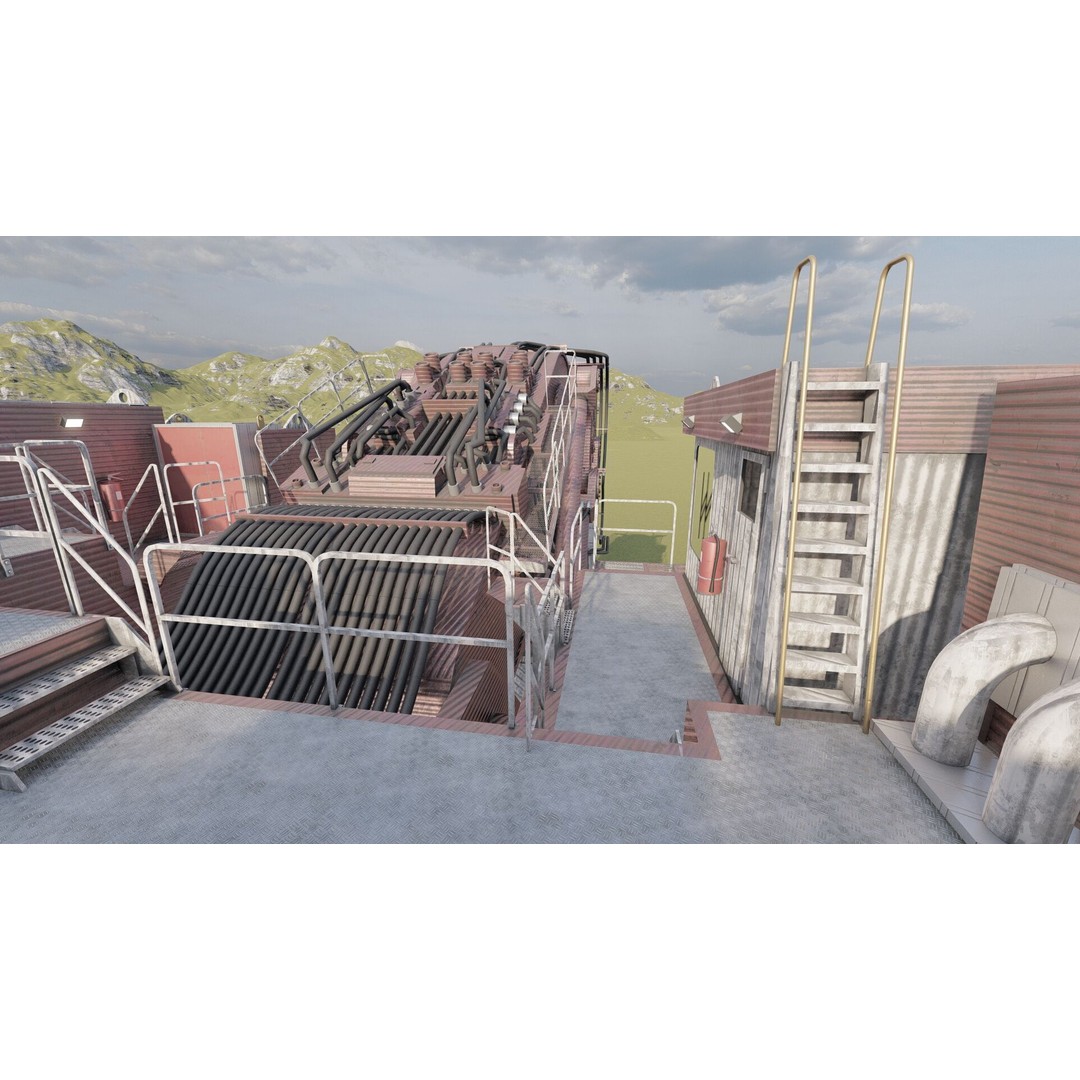 Backhoe RH Mining 3D Model – Detailed Industrial Excavator, FBX, OBJ - View 24
