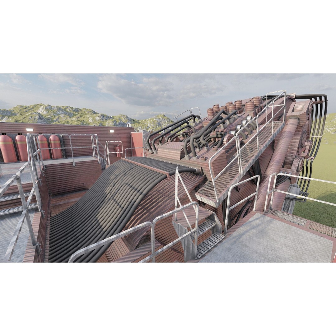 Backhoe RH Mining 3D Model – Detailed Industrial Excavator, FBX, OBJ - View 25