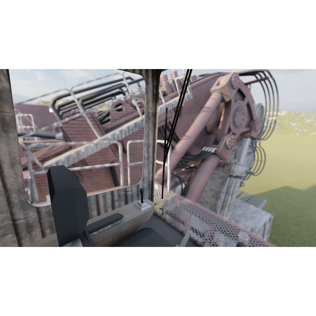 Backhoe RH Mining 3D Model – Detailed Industrial Excavator, FBX, OBJ - View 29