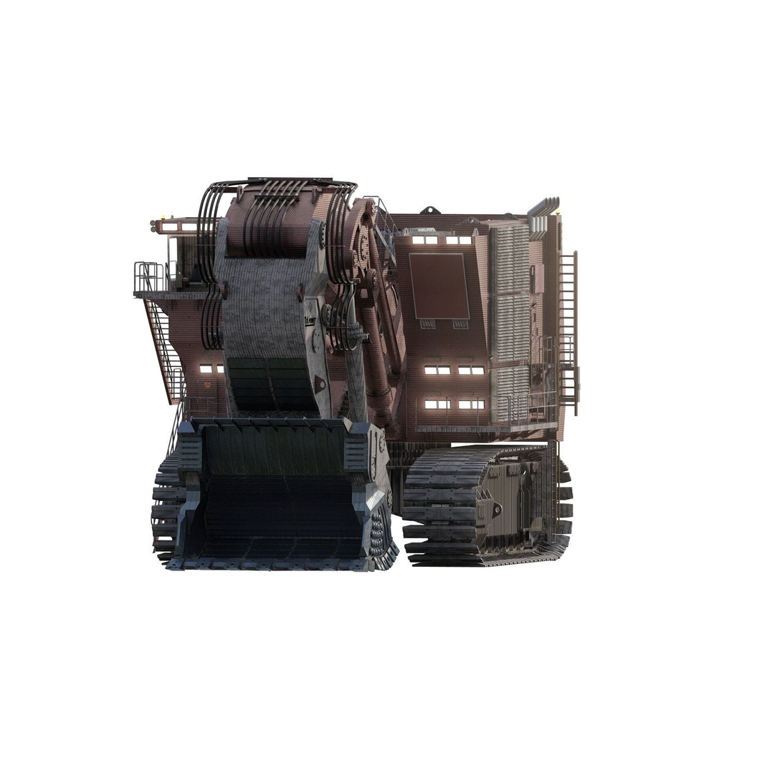 Backhoe RH Mining 3D Model – Detailed Industrial Excavator, FBX, OBJ - View 3